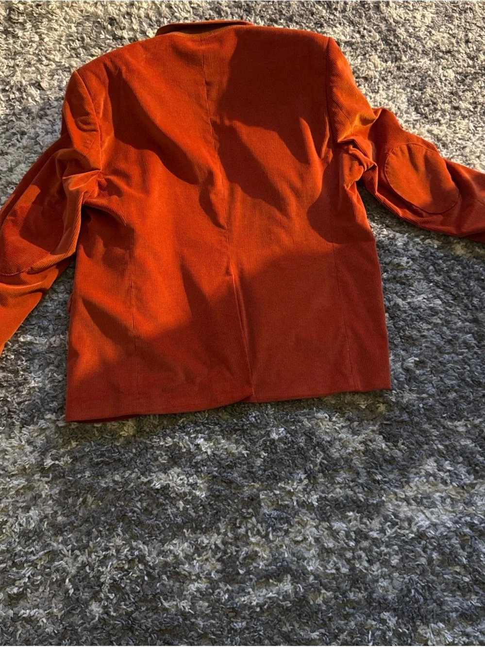 Men's Orange Corduroy Blazer - Classic Two-Button Jacket